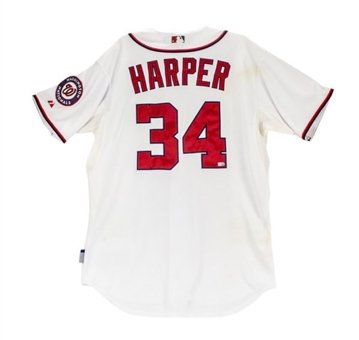 Bryce Harper 2012 Washington Nationals Game Worn 1st Playoff HR Jersey (MLB Authenticated)